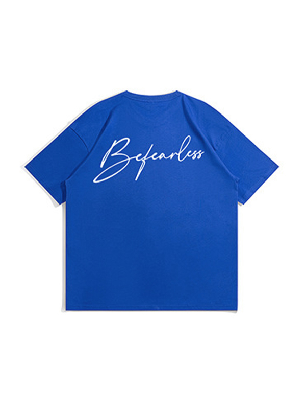 Camiseta de manga corta con estampado de letras estilo americano para hombre-2