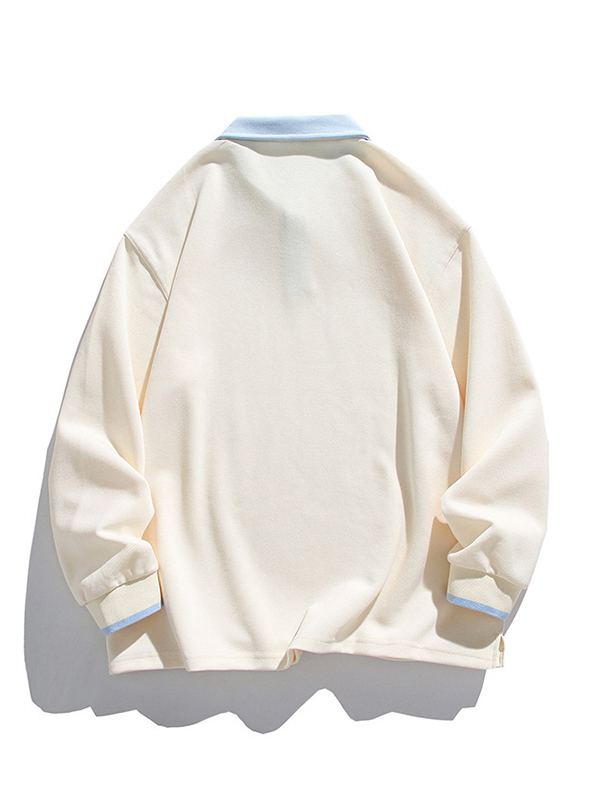 Sudadera de hombre con cuello de solapa unicolor-1