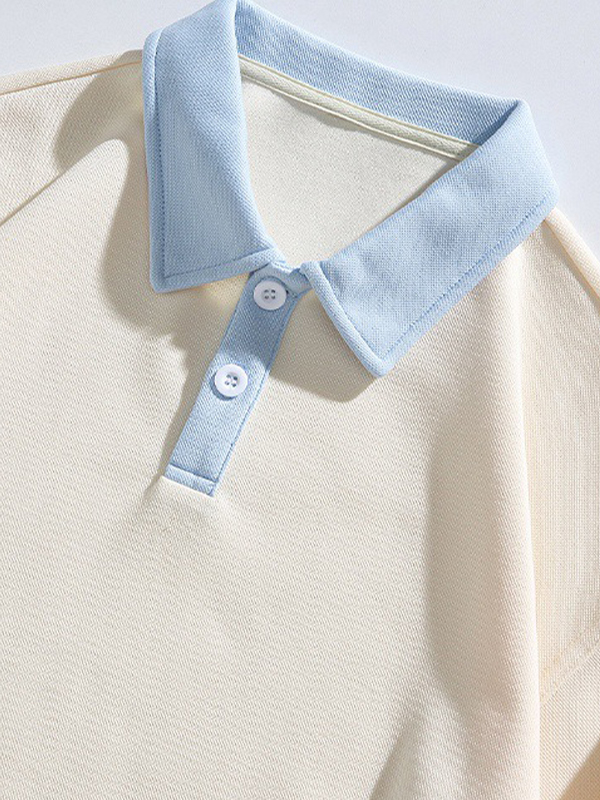 Sudadera de hombre con cuello de solapa unicolor-2