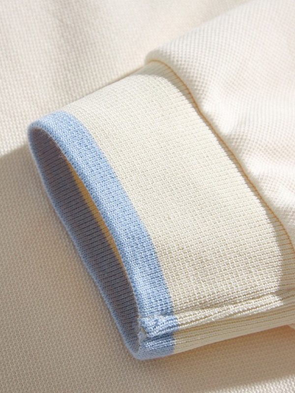 Sudadera de hombre con cuello de solapa unicolor-4