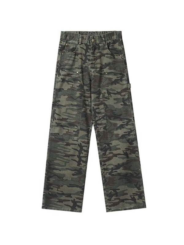 Vaqueros holgados con estampado de camuflaje para hombre-1