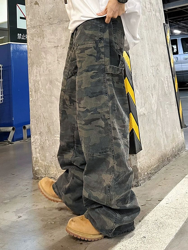 Vaqueros holgados con estampado de camuflaje para hombre-3