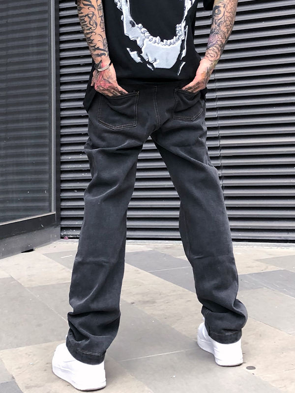 Jeans de pierna recta Washed Revenge para hombre-2