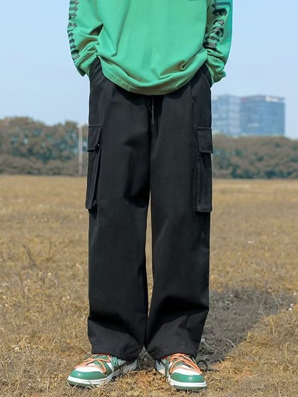 Pantalones cargo de pierna de skate vintage para hombre-1