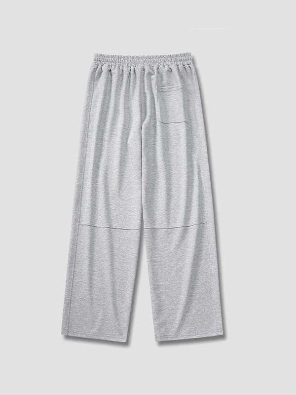 Pantalones de chándal sueltos de color sólido simple para hombre-5