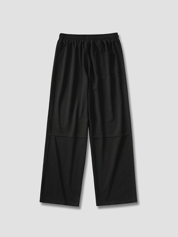 Pantalones de chándal sueltos de color sólido simple para hombre-5