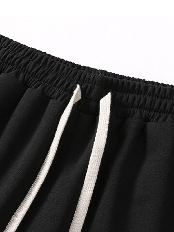 Pantalones de chándal sueltos de color sólido simple para hombre-6