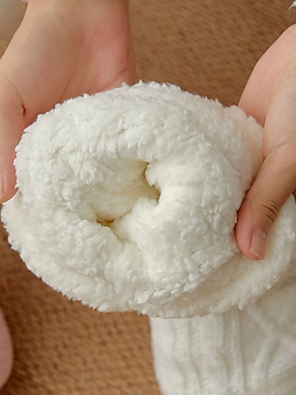 Calcetines de casa con forro polar a rayas color block-2