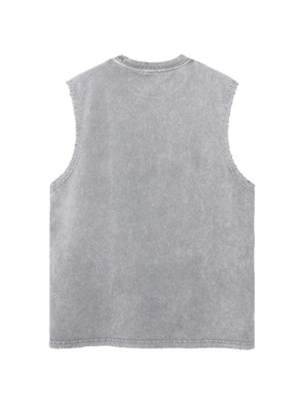 Chaleco desgastado con lavado vintage para hombre-1